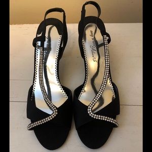Black Heels with Rhinestones